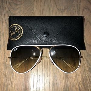 White Aviator Ray Bans